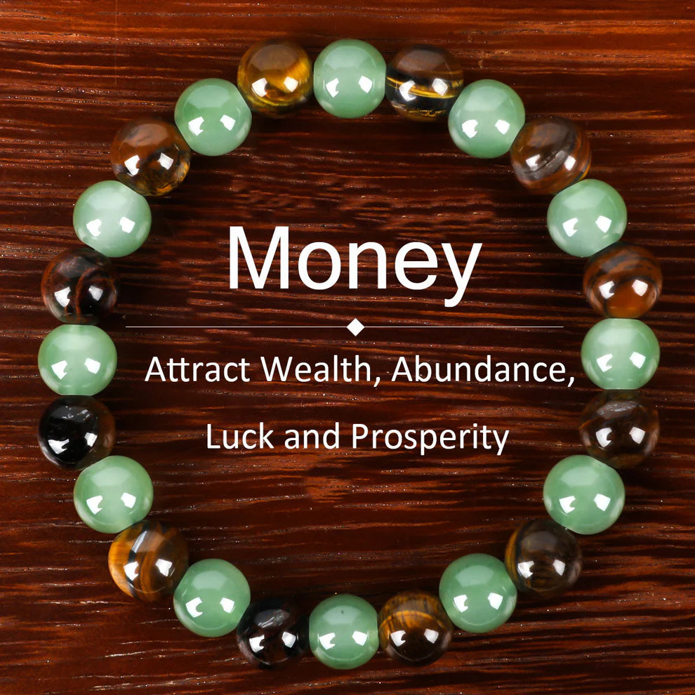 Lucky hot item! Tiger's eye natural stone elastic cord handmade beads