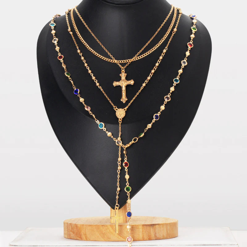 🏆Flash Sale⚡Vintage Jesus Cross Pendant + Handmade Custom Necklace (Stainless Steel)