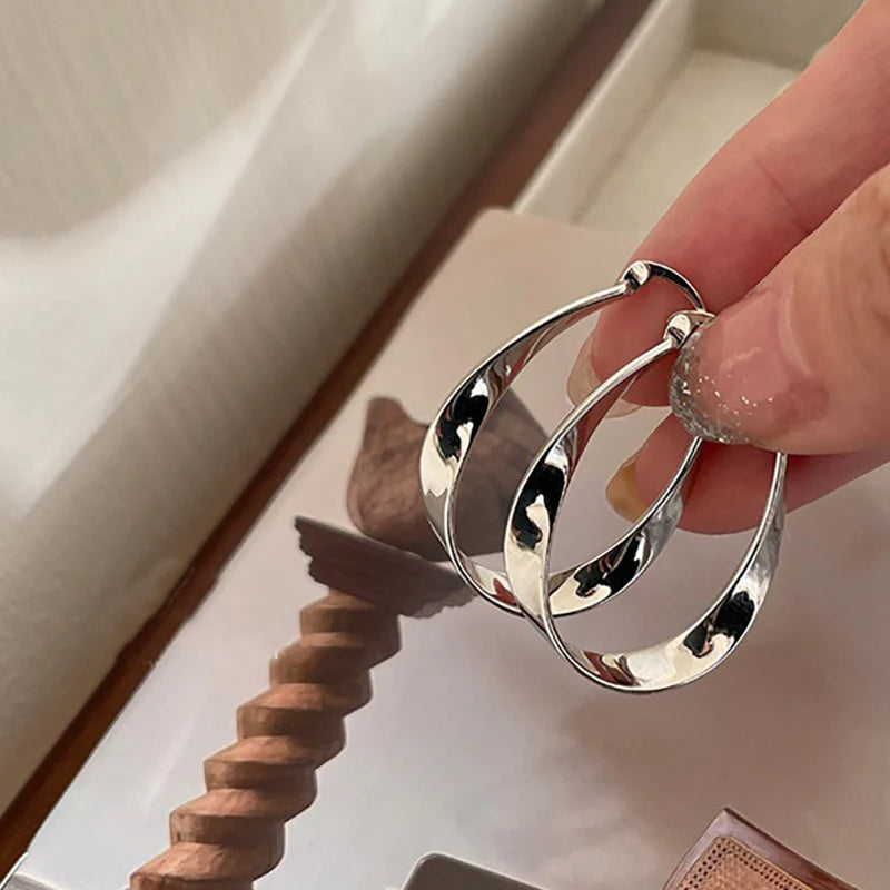 Flash Sale ⚡ Handmade Mobius Twist Hoop Stainless Steel Earrings