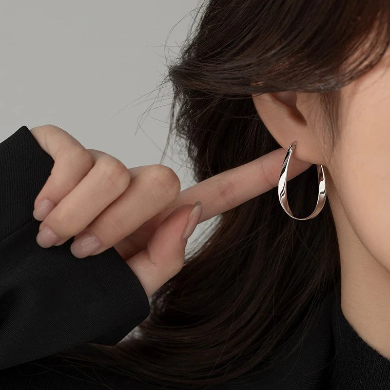 Flash Sale ⚡ Handmade Mobius Twist Hoop Stainless Steel Earrings