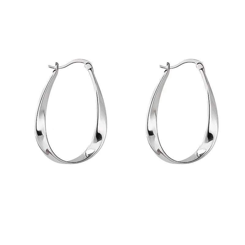 Flash Sale ⚡ Handmade Mobius Twist Hoop Stainless Steel Earrings